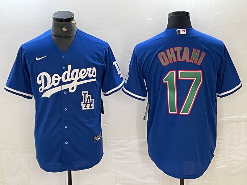 Men Los Angeles Dodgers #17 Ohtani Blue Nike Game MLB Jersey style 25->los angeles dodgers->MLB Jersey